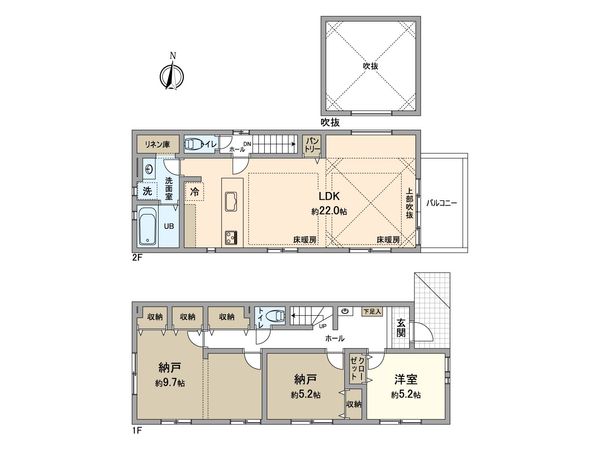 緑区ほら貝3丁目 2号棟 間取図(平面図) 緑区ほら貝3丁目 2号棟 間取図(平面図)