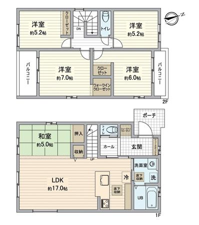 緑区徳重3丁目 新築戸建 2号棟 間取図(平面図)