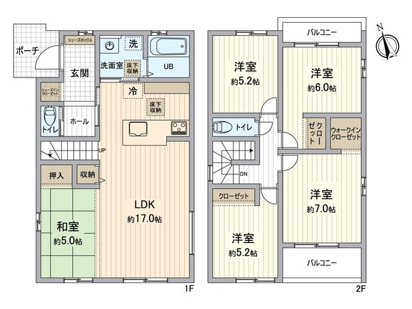 緑区徳重3丁目 新築戸建 2号棟 間取図(平面図)