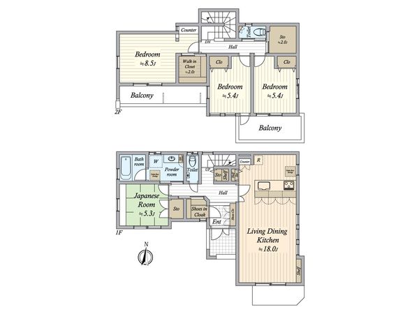 天白区植田東三丁目 戸建 間取図(平面図)