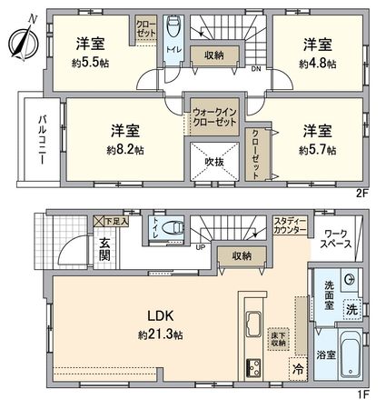 南区北内町4丁目 2号棟 間取図(平面図) 南区北内町4丁目 2号棟 間取図(平面図)