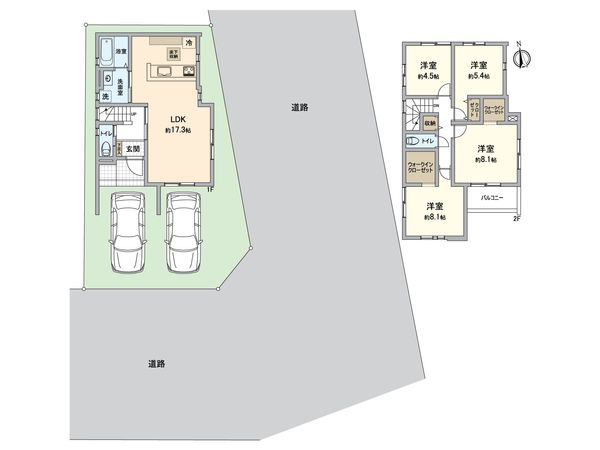 南区明円町 新築戸建 3号棟 間取図(平面図) 南区明円町 新築戸建 3号棟 間取図(平面図)