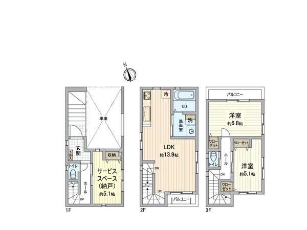 南区呼続3丁目 戸建 間取図(平面図) 南区呼続3丁目 戸建 間取図(平面図)