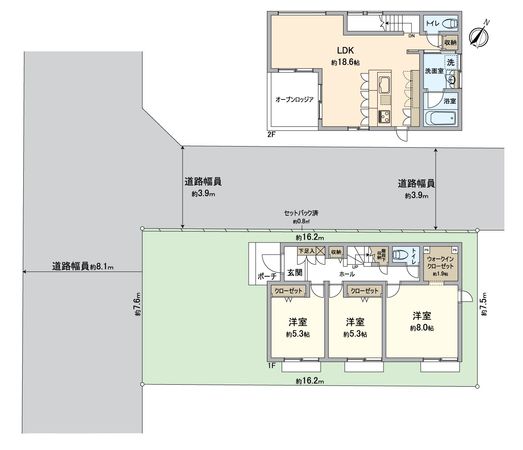 緑区大高町字天神 戸建 間取図(平面図) 緑区大高町字天神 戸建 間取図(平面図)