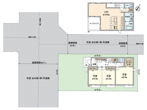 緑区大高町字天神 戸建 間取図(平面図) 緑区大高町字天神 戸建 間取図(平面図)