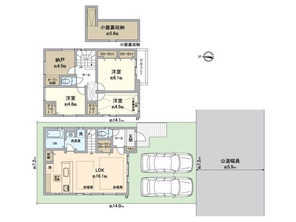 緑区黒沢台2丁目 新築戸建 間取図(平面図) 緑区黒沢台2丁目 新築戸建 間取図(平面図)