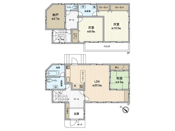 緑区滝ノ水4丁目 戸建 間取図(平面図) 緑区滝ノ水4丁目 戸建 間取図(平面図)