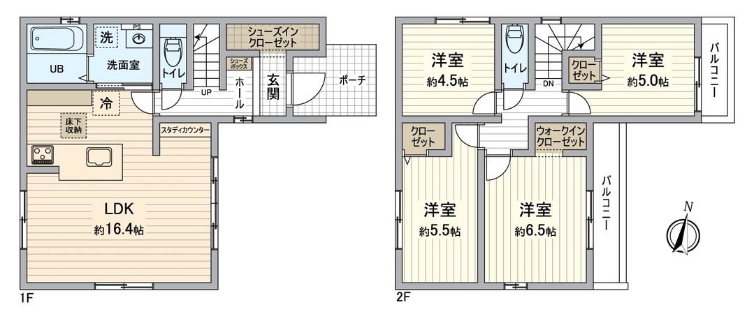 緑区神の倉4丁目 2号棟 間取図(平面図) 緑区神の倉4丁目 2号棟 間取図(平面図)