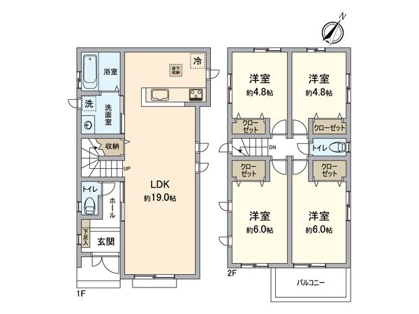 緑区旭出2丁目 新築戸建 2号棟 間取図(平面図) 緑区旭出2丁目 新築戸建 2号棟 間取図(平面図)