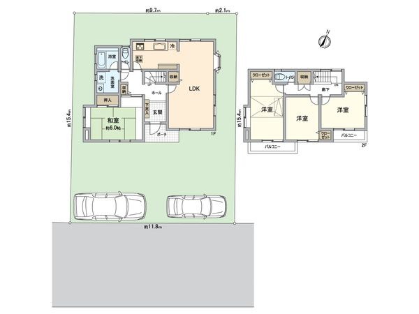 日進市五色園4丁目 戸建 間取図(平面図) 日進市五色園4丁目 戸建 間取図(平面図)