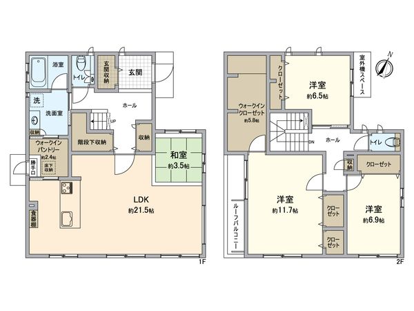 知多郡阿久比町大字草木字池田口 戸建 間取図(平面図) 間取図(平面図)
