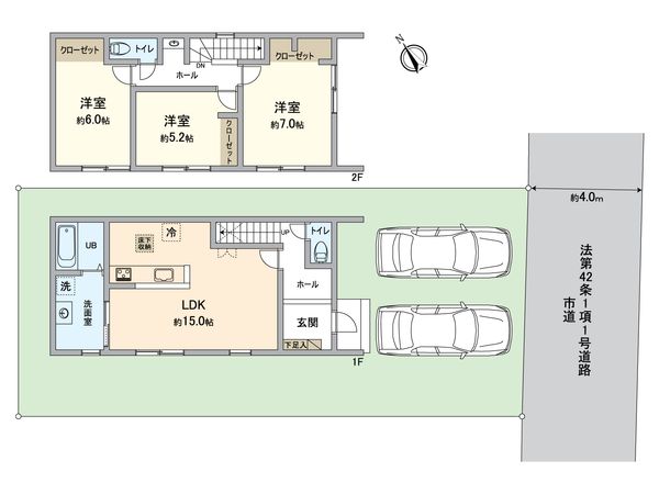 緑区東神の倉3丁目 新築戸建 間取図(平面図) 緑区東神の倉3丁目 新築戸建 間取図(平面図)