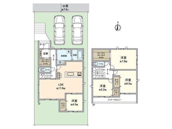 東郷町大字春木字白土 新築戸建 1号棟 間取図(平面図) 東郷町大字春木字白土 新築戸建 1号棟 間取図(平面図)