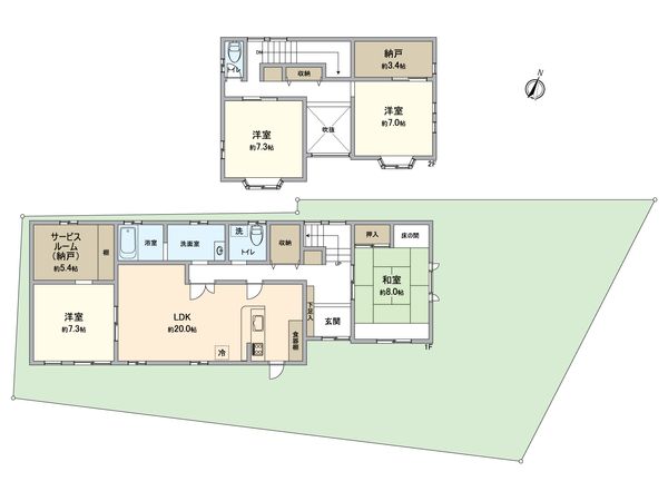 緑区万場山1丁目 戸建 間取図(平面図) 緑区万場山1丁目 戸建 間取図(平面図)