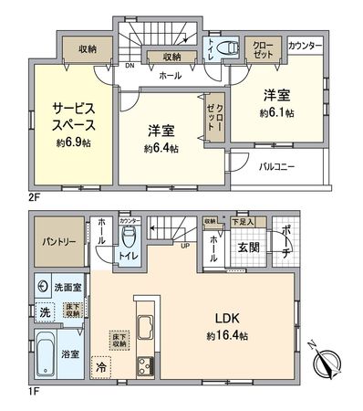 緑区梅里2丁目 1号棟 間取図(平面図) 緑区梅里2丁目 1号棟 間取図(平面図)