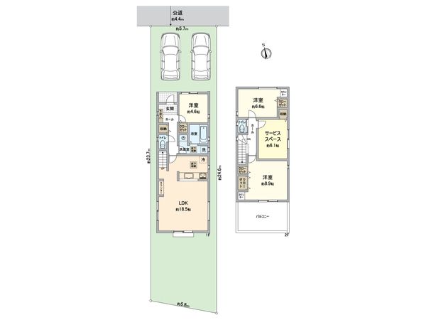 緑区鳴丘2丁目 新築戸建 4号棟 間取図(平面図) 緑区鳴丘2丁目 新築戸建 4号棟 間取図(平面図)