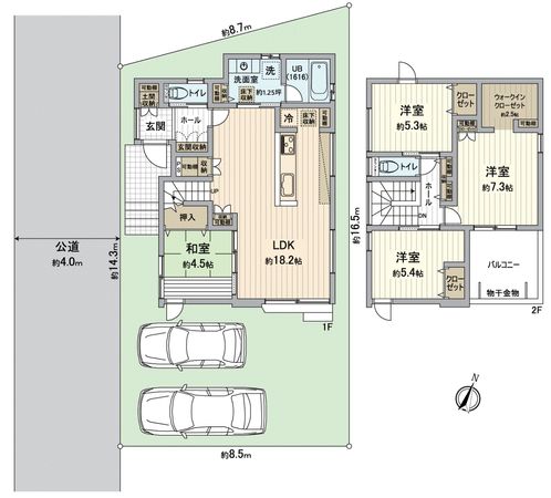 緑区太子1丁目 戸建 間取図(平面図) 緑区太子1丁目 戸建 間取図(平面図)