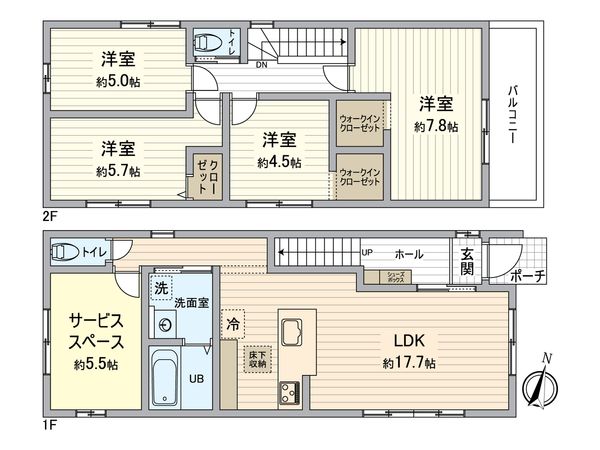 緑区神の倉2丁目 新築戸建 1号棟 間取図(平面図) 緑区神の倉2丁目 新築戸建 1号棟 間取図(平面図)