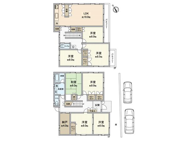 緑区大将ケ根1丁目 戸建 間取図(平面図) 緑区大将ケ根1丁目 戸建 間取図(平面図)