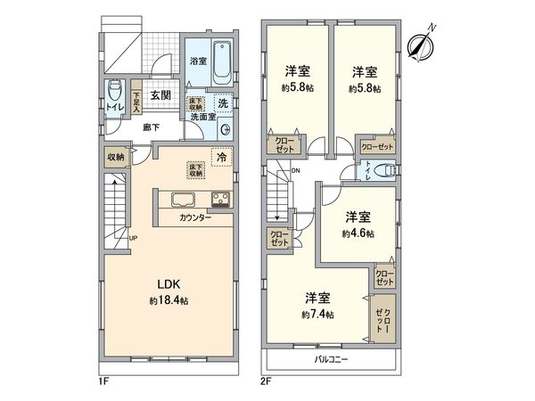 名古屋市緑区亀が洞1丁目 1号棟 間取図(平面図) 名古屋市緑区亀が洞1丁目 1号棟 間取図(平面図)