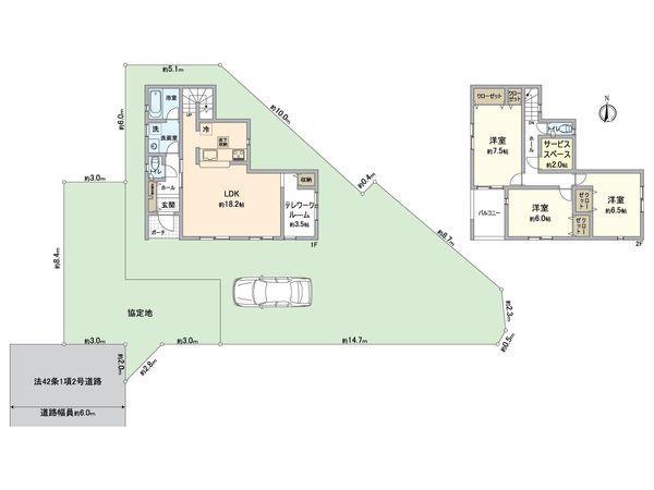 緑区平手南1丁目 新築戸建 8号棟 間取図(平面図) 緑区平手南1丁目 新築戸建 8号棟 間取図(平面図)