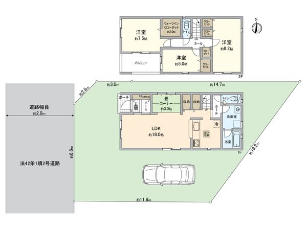 緑区平手南1丁目 新築戸建 9号棟 間取図(平面図) 緑区平手南1丁目 新築戸建 9号棟 間取図(平面図)