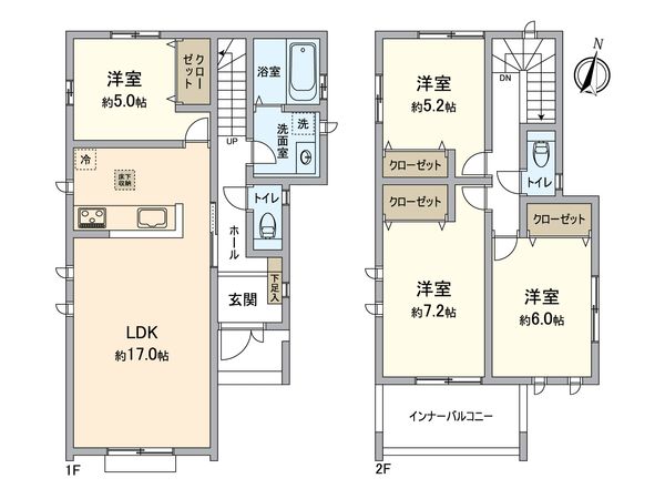 豊明市阿野町7期 3号棟 間取図(平面図) 豊明市阿野町7期 3号棟 間取図(平面図)