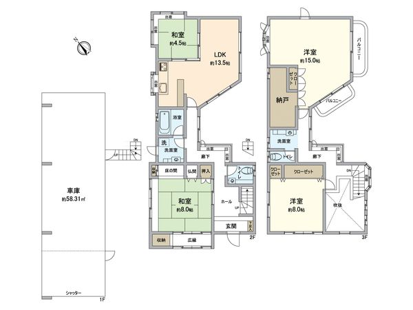 緑区滝ノ水2丁目 戸建 間取図(平面図) 緑区滝ノ水2丁目 戸建 間取図(平面図)