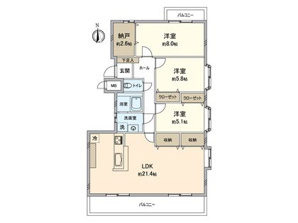 シティコーポ滝の水 間取図(平面図)