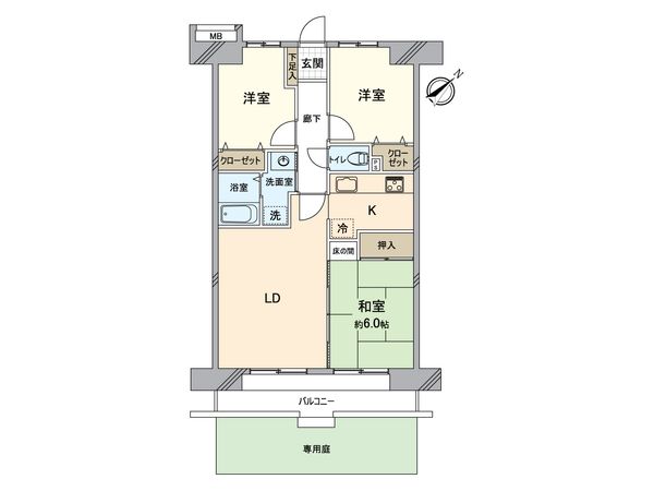 宝マンション神宮南 間取図(平面図)