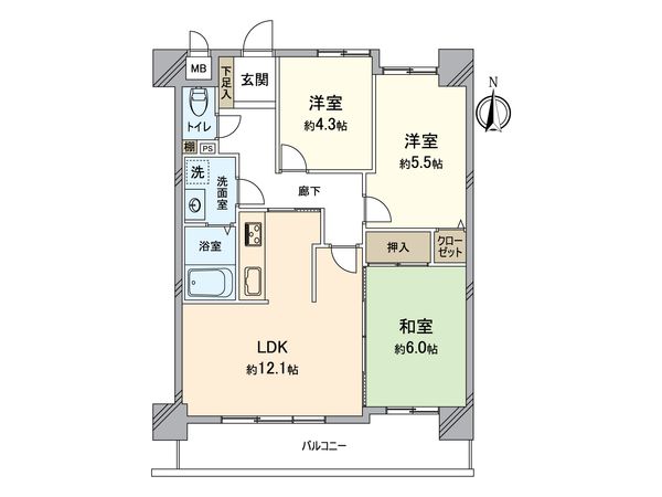 ライオンズマンション左京山第五 間取図(平面図) ライオンズマンション左京山第五 間取図(平面図)
