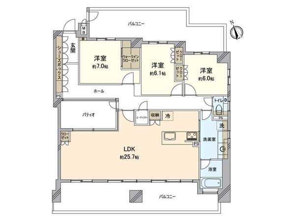 プラセシオン徳重 間取図(平面図) プラセシオン徳重 間取図(平面図)