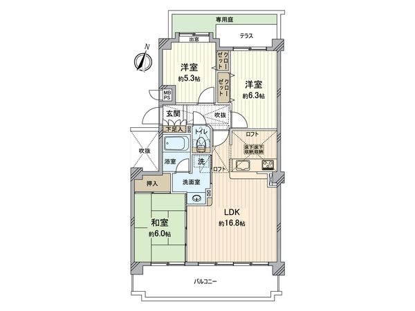 ライオンズヴィアーレ鹿山 間取図(平面図) 間取図(平面図)