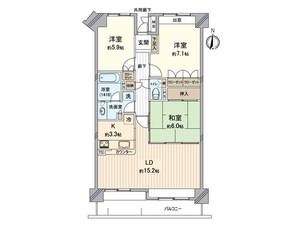 大清水パーク・ホームズ 間取図(平面図) 間取図(平面図)