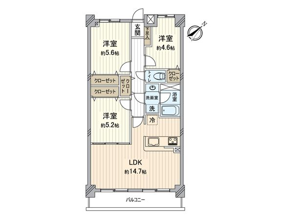 宝マンション滝ノ水 間取図(平面図) 間取図(平面図)