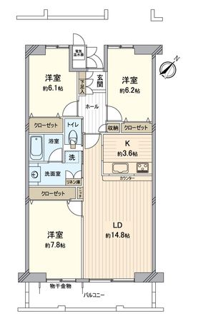 ピュアライフ新田 間取図(平面図)