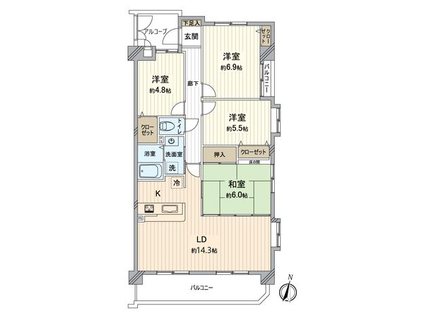 宝マンション滝ノ水第七 間取図(平面図) 宝マンション滝ノ水第七 間取図(平面図)