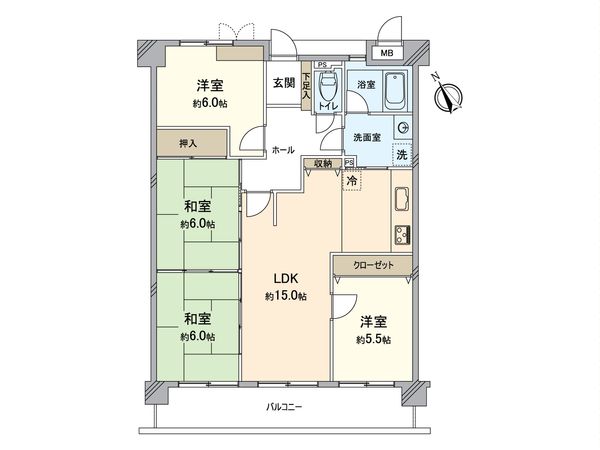シティコーポ滝の水一号館 間取図(平面図)