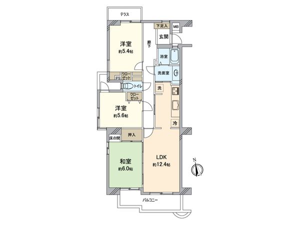 サンマンション鳴海ガーデン E棟 間取図(平面図) サンマンション鳴海ガーデン E棟 間取図(平面図)