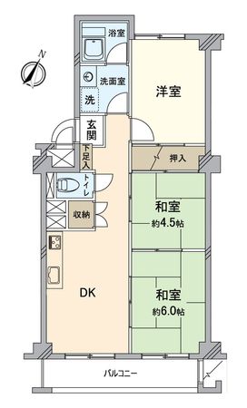 鳴海グランドハイツ D棟 間取図(平面図) 鳴海グランドハイツ D棟 間取図(平面図)