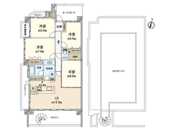 ファミリアーレ鹿山 間取図(平面図)
