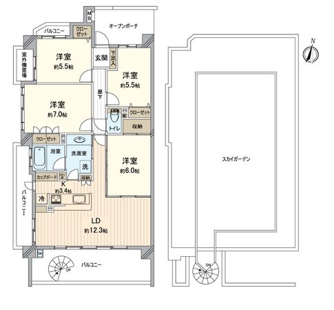 ファミリアーレ鹿山 間取図(平面図)