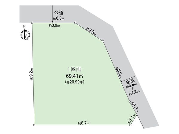 昭和区長戸町6丁目 1区画 区画図