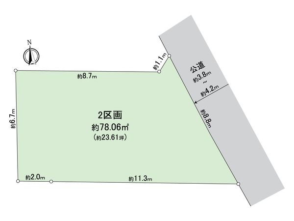 昭和区長戸町6丁目 2区画 区画図