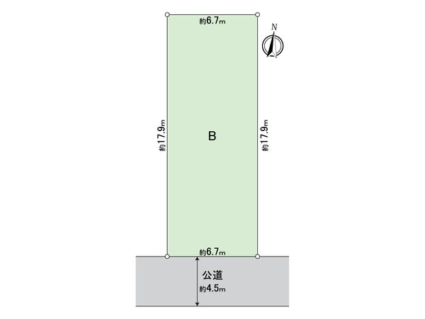 瑞穂区十六町2丁目 B区画 区画図 瑞穂区十六町2丁目 B区画 区画図