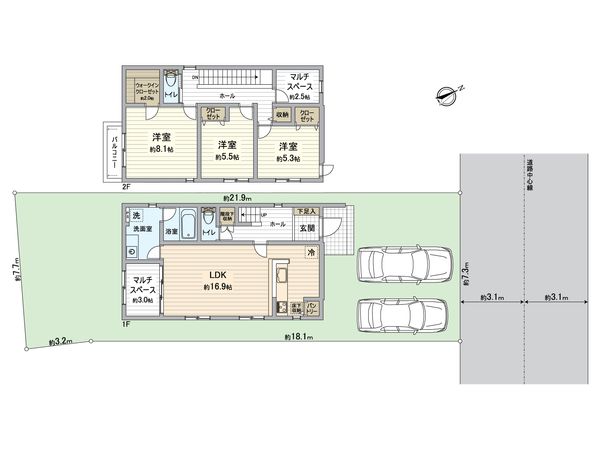 昭和区川名町4丁目 建物プラン例 (間取り図)