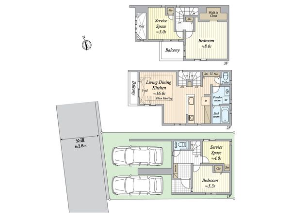 南区桜台2丁目 4号棟 間取図(平面図) 南区桜台2丁目 4号棟 間取図(平面図)