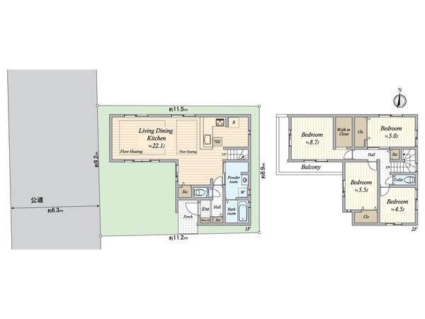 瑞穂区平郷町3丁目 新築3号棟 間取図(平面図)