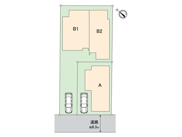 昭和区田面町1丁目 A号棟 全体区画図