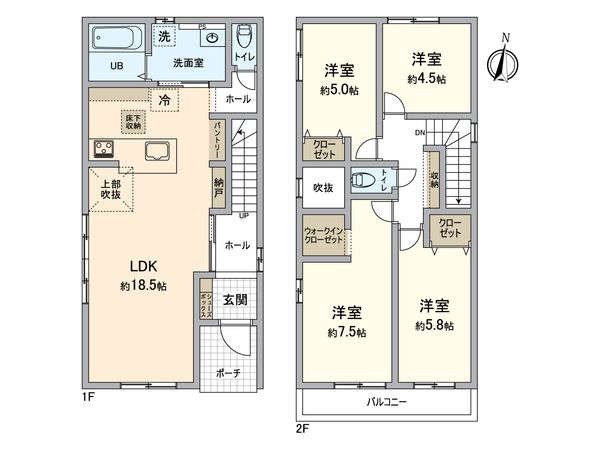 瑞穂区萩山町2丁目 6号棟 間取図(平面図) 瑞穂区萩山町2丁目 6号棟 間取図(平面図)